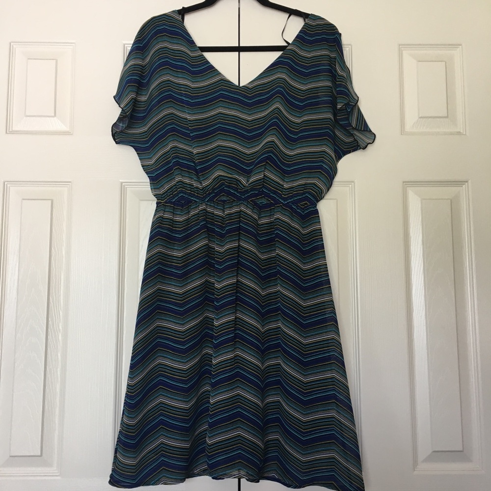 Blue striped dress